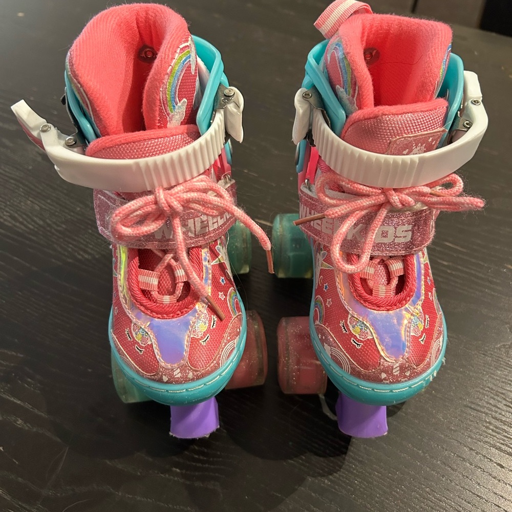 WheelKids Pink & Teal Unicorn Roller Skates